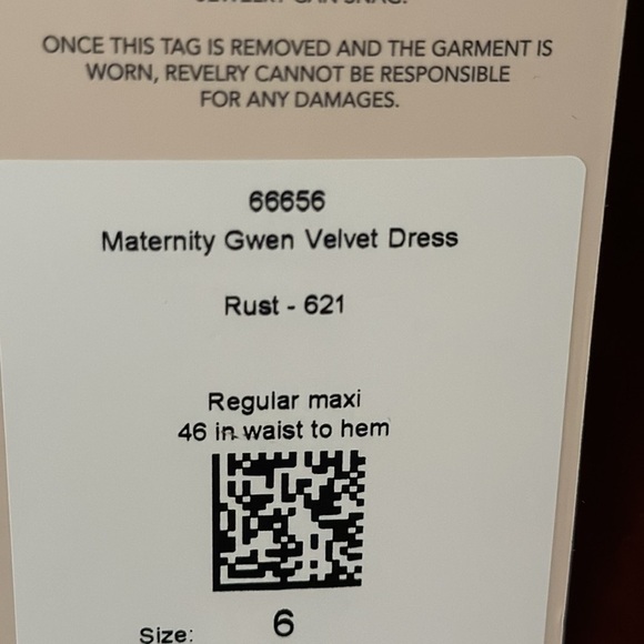 Revelry Maternity Gwen Velvet Dress Rust - Picture 6 of 11
